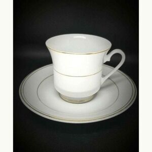 Signature Houseware Golden Teacup Saucer Set of 1 Tea Cup Mug Vintage
